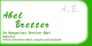 abel bretter business card