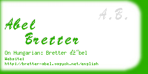 abel bretter business card